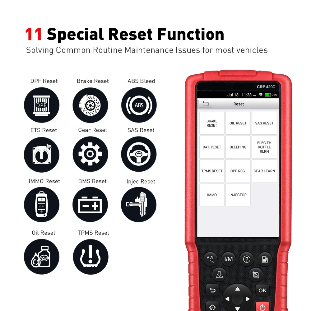 Запуск CRP429C 4 системы OBD2 автоматический сканер для двигателя/ABS/подушки безопасности/AT+ 11 функции сброса CRP 429C OBD2 диагностический инструмент PK CRP479