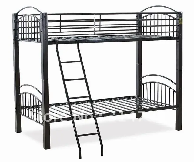 Us 63 5 Metal Bunk Bed Made Of Solid Wood With Painting And Steel Tube School Or Factory Use Bunk Bed With Ladder On The Side Di Ranjang Dari