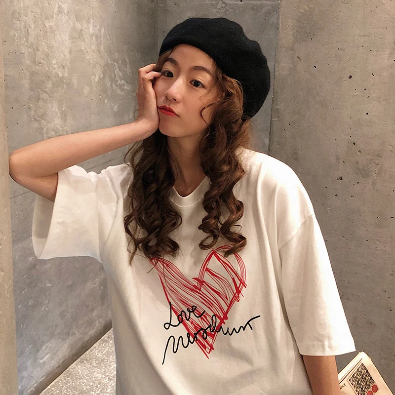Harajuku Винтажная Футболка большого размера Женская модная забавная футболка с