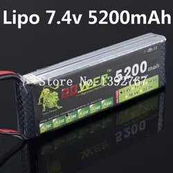 Lipo Li-Poly Лев 7.4 В 5200 мАч 30C-40C 2 S Батареи LiPoli 7.4 В 5200 мАч 30C 2S1P акку Батареи Непрерывного Разряда 1/8 1/10 RC