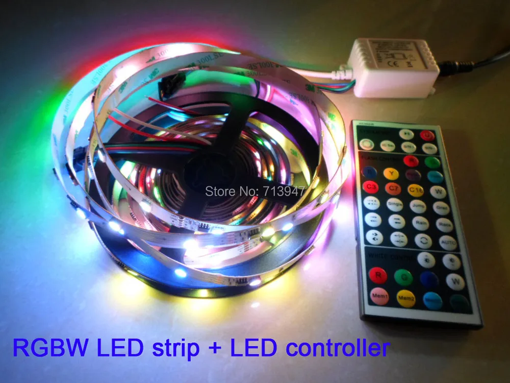 1X WS2811 addressable 5050SMD RGBW LED strip 30LED/m 10Pixels/m + controller free shipping | Лампы и освещение