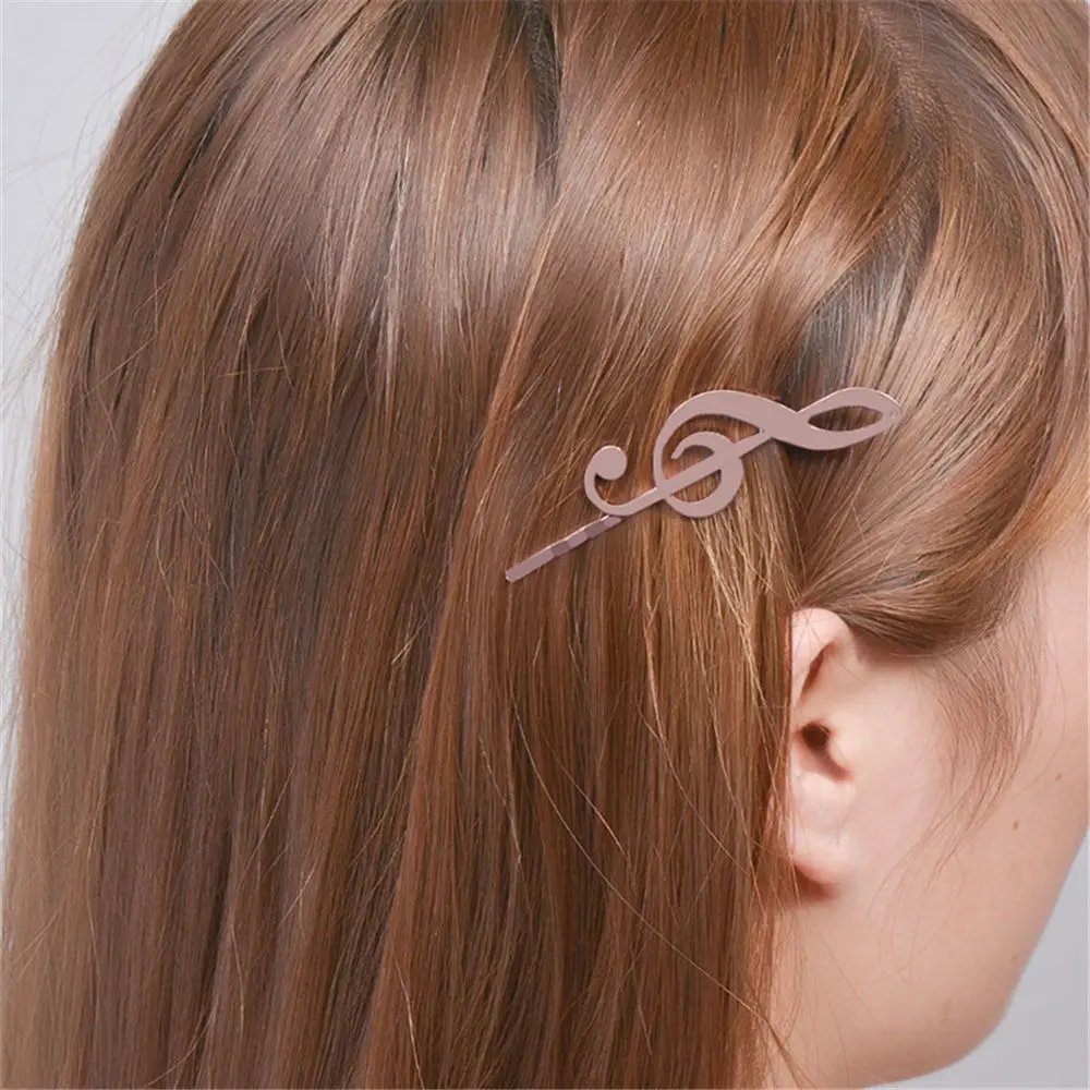 2X розовые золотые металлические заколки для волос Музыкальная нотка Винтажная заколка-пряжка шпилька сплав C