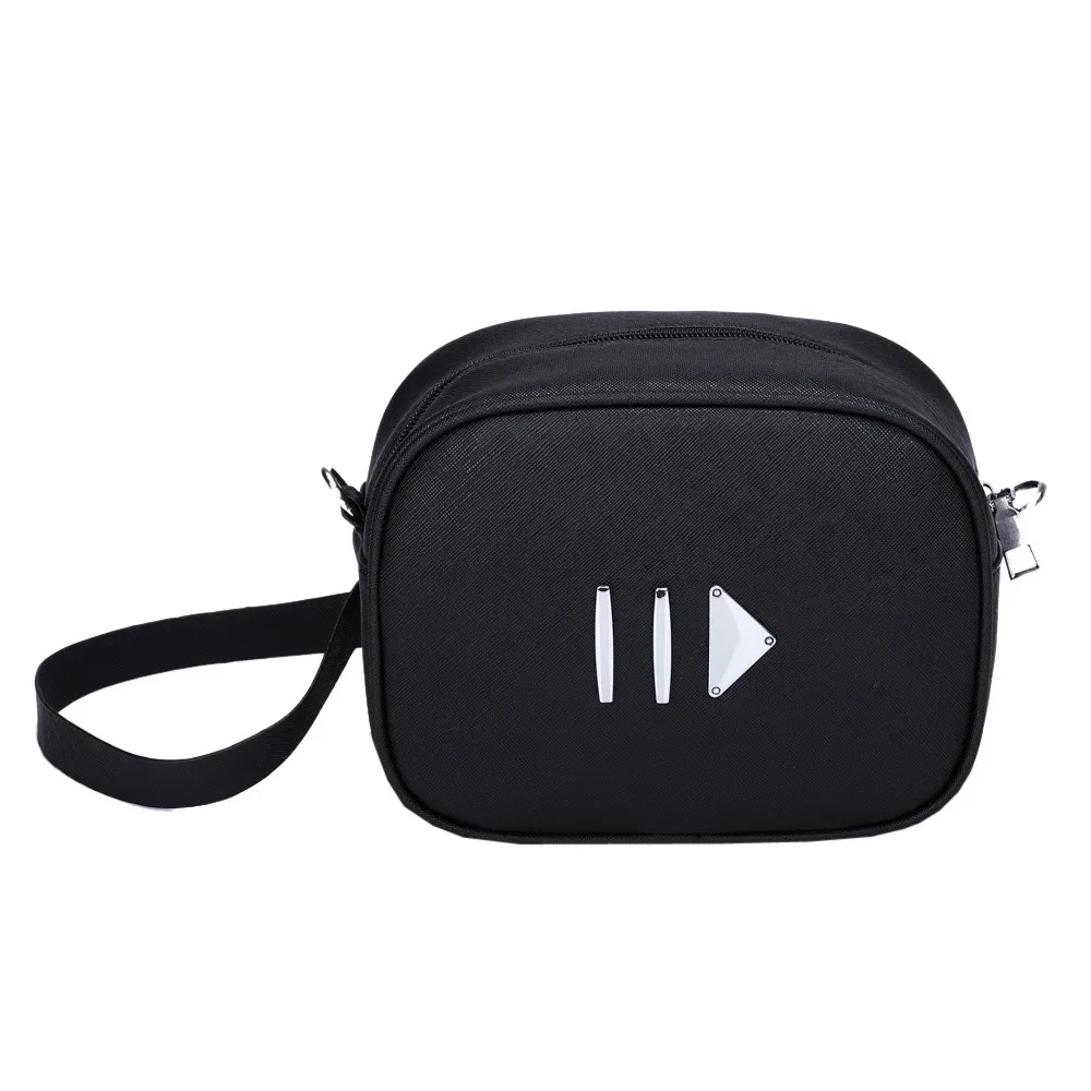 New Women Fashion Pure Color Zipper PU Leather Messenger Single