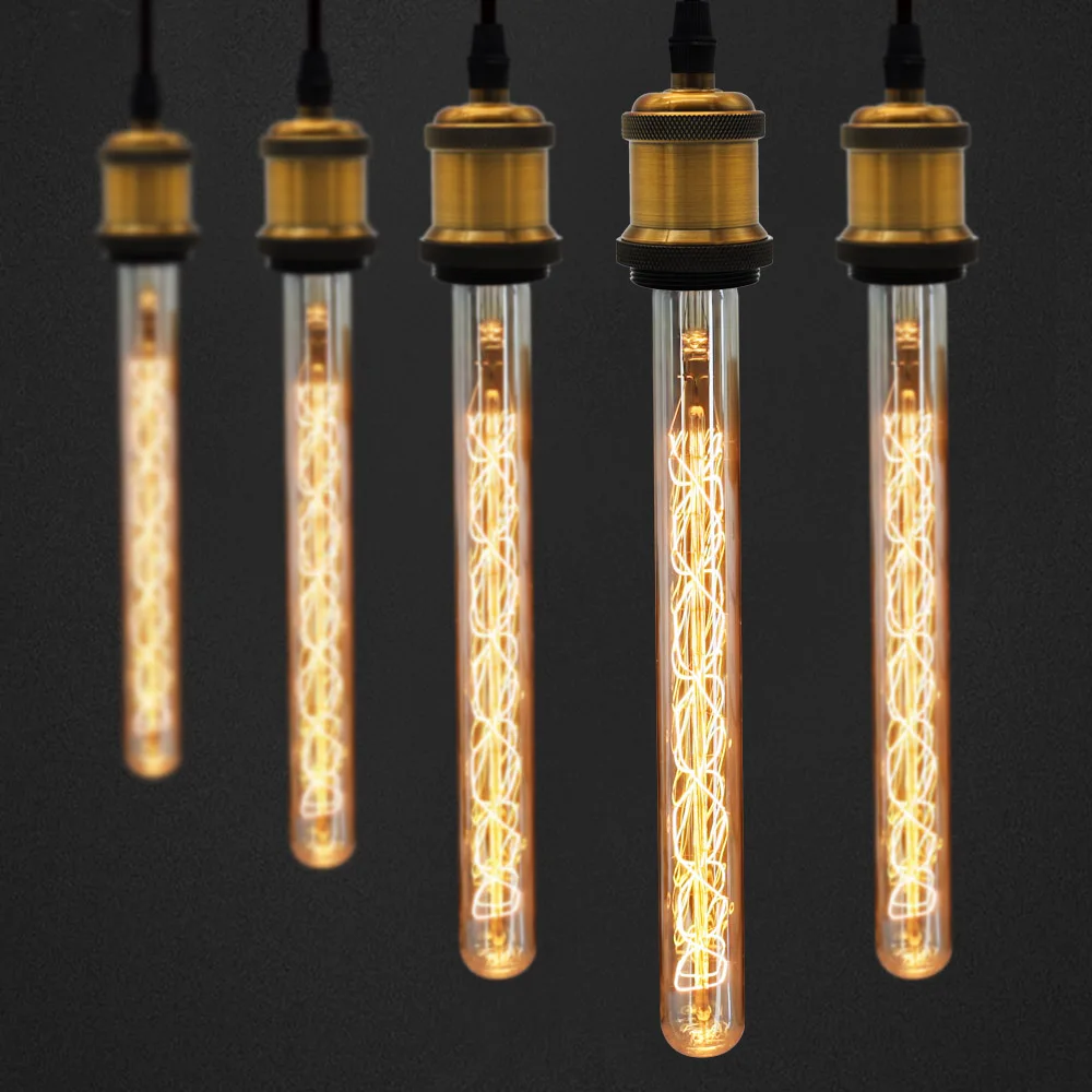 TIANFAN Edison ЛАМПЫ старинная лампочка T28 спиральная нить вольфрамовая из углеродного
