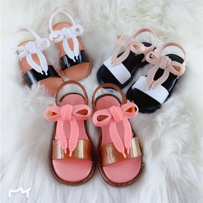 

2019 Summer New Jelly Children Sandals Children Beach Sandals Girl Shoes PVC Infant Toddler Shoes Bowknot Princess Girl Sandals