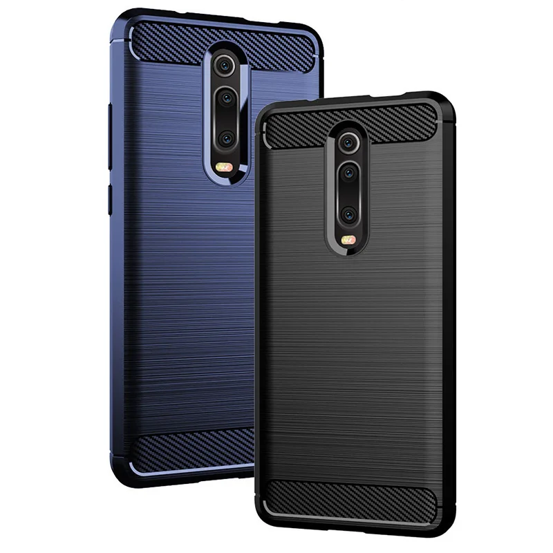 

Wholesale 10pcs silicone phone cases for xiaomi redmi K20/K20 pro case carbon fiber brushed soft cover covers tok husa casing