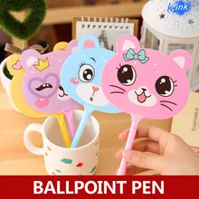 Шариковая ручка с изображением кота, красивая Шариковая ручка для детей, канцелярские принадлежности для школы на лето, ручка с вентилятором