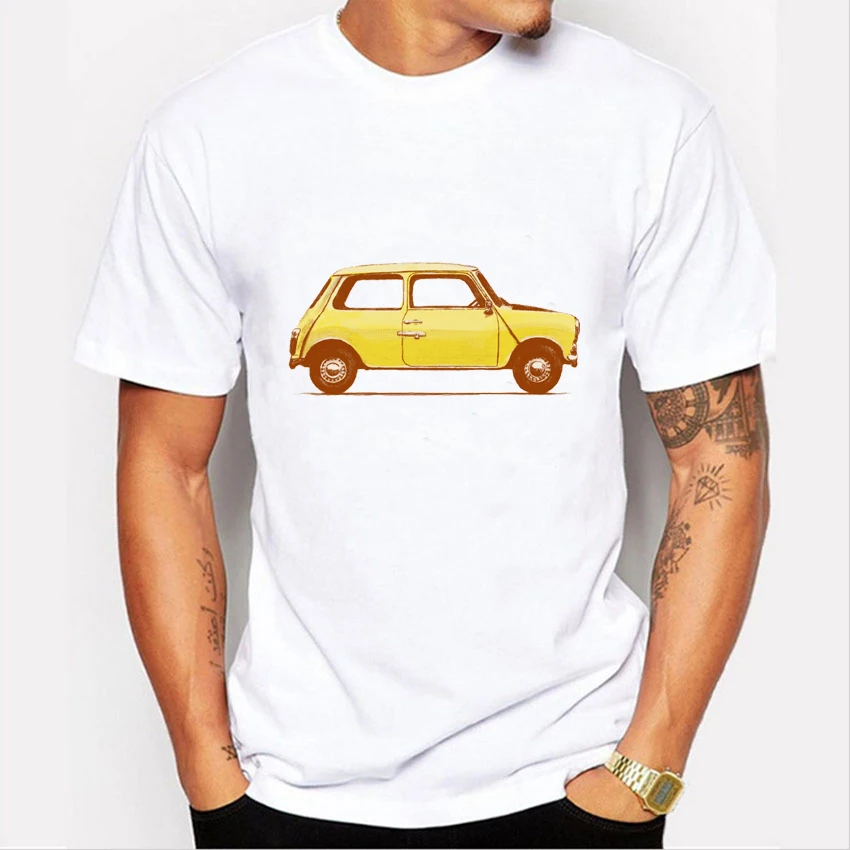 

Men's T-shirt 2017 Fashion Cars Print Basic T Shirt Bus Design Novelty Short sleeve O-neck tee tops camisetas