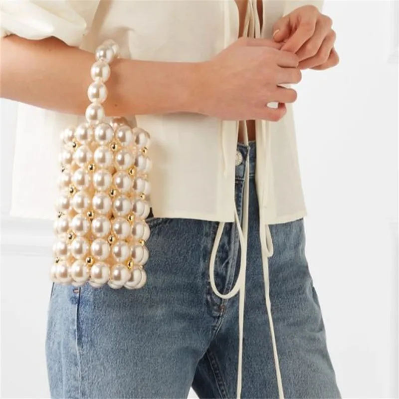 White Beaded Box Bag Pearl Beaded Bag Pearl Beaded Clutch 