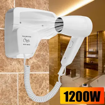 

New 220V 1200W Negative Ion Wall Mounted Hair Dryer Blower Hotel Home With Holder EU Plug Hair Dryer Blower Hair Drying Tool