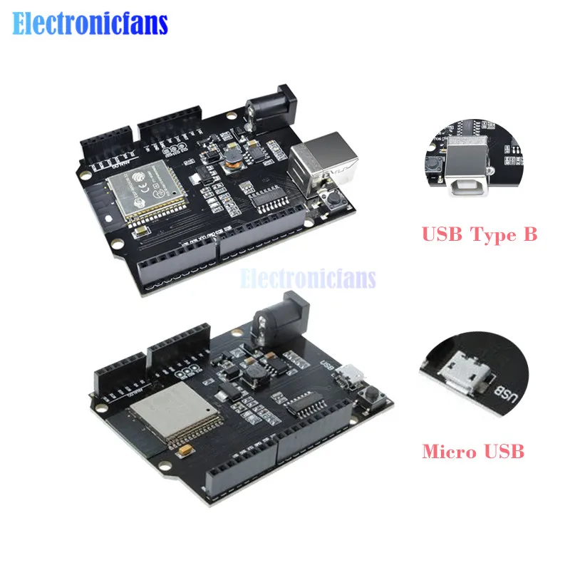 Для WeMos Mini D1 TTGO ESP32 WiFi Bluetooth 4MB Flash CH340 UNO D1 R32 макетная плата usb type B/Micro USB порт для Arduino