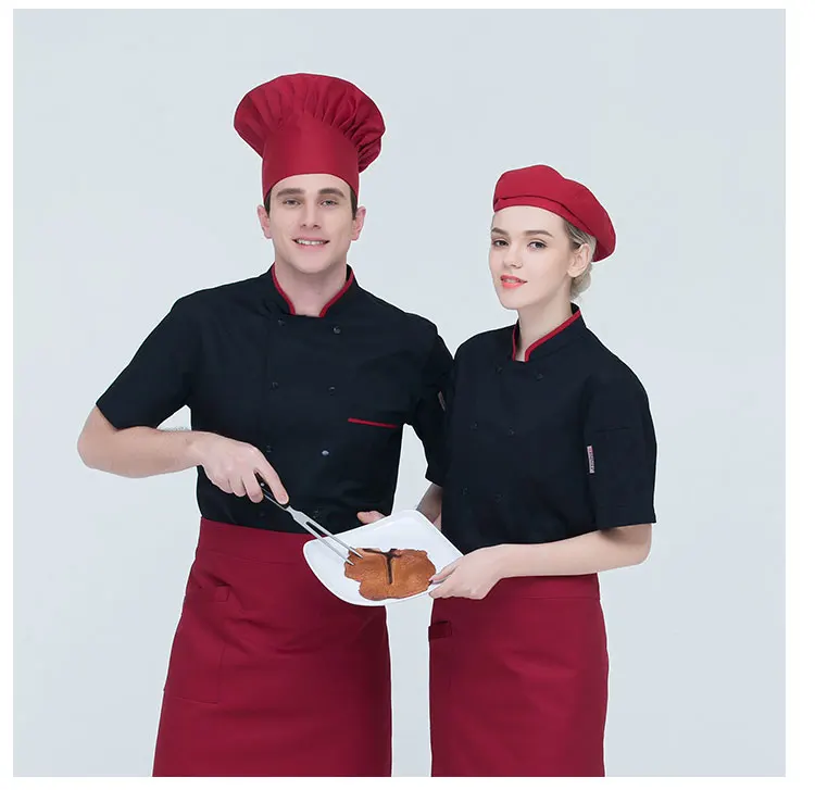 Высокое качество короткий рукав униформа повар Ресторан отеля куртка Для мужчин Еда услуги Пособия по кулинарии одежда Дышащие униформа