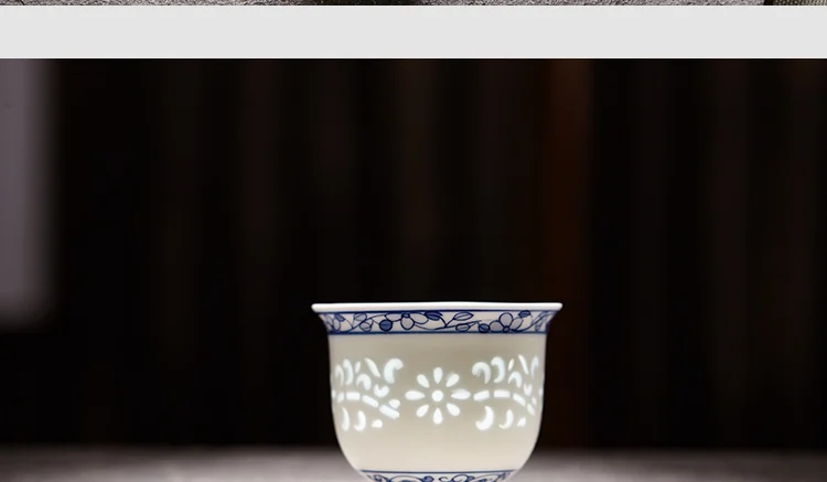 80 мл Цзиндэчжэнь полый фарфоровая чашка офисная чайная церемония чайная посуда для дома посуда для напитков мастер Саке маленькая Чаша Пуэр чашки чайная чашка подарок