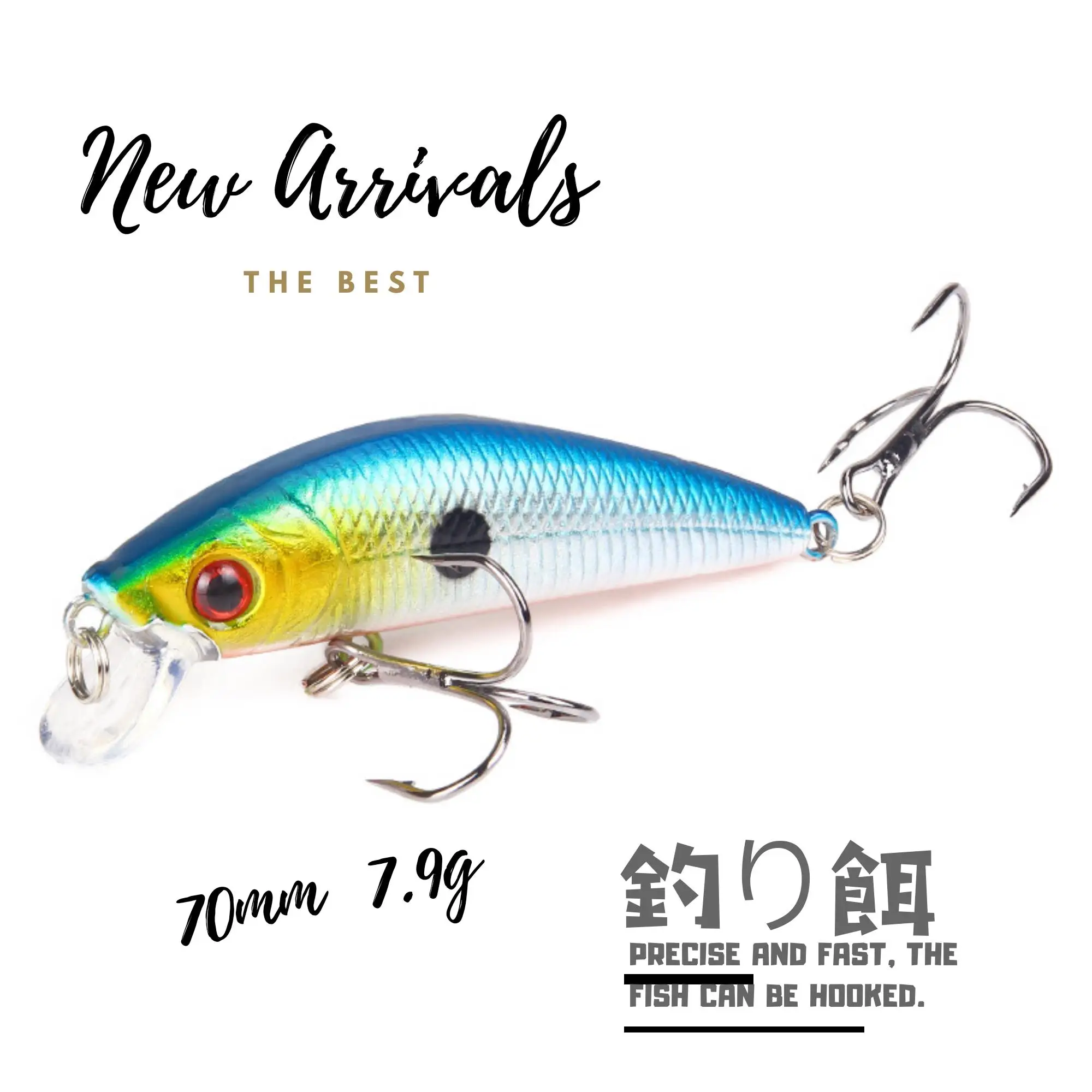  2019 HOT 1pcs Fishing lure Bait Minnow 7cm 7.9g Jerkbait Deep Swim Wobblers Crankbait Ocean High qu