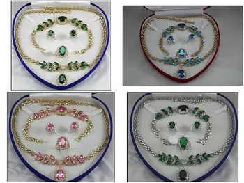 

Bridal Fashion Jewellery "Women 's Necklace Bracelet Earring Ring Set more color
