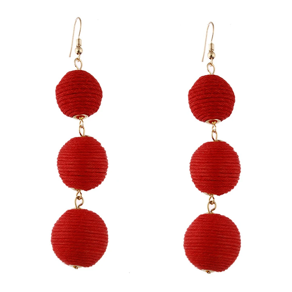 

Vk Accessories Thread Ball Dangle Earrings Thread Dangle Earrings Soriee Drop Earrings Beaded Ball Ear Drop