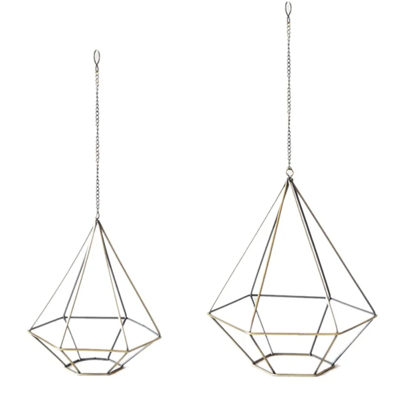 Us 4 06 18 Off Iron Art Hanging Tillandsia Air Plants Rack Metal Geometric Flower Planter Pot Gardening Accessories Home Office Decoration In