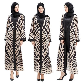 

2017 New Muslim Abaya Women Cardigan Islamic Arab Robe Turkish Amira Dubai Worship Service Malaysia Middle East Clothing Hot