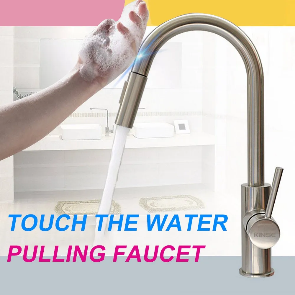  Stainless Steel Sensor Kitchen Faucets Touch Inductive Sensitive Faucet Mixer Tap Single Handle Dua - 33056787605