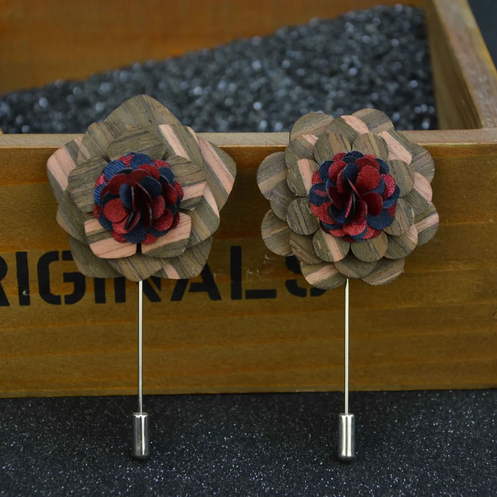 Men/'s Handmade Flower Lapel Pin Set of 4