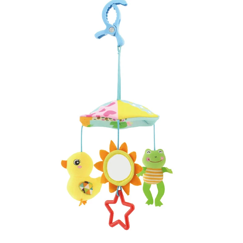Baby Stroller Crib Pram Bed Hanging Toy Accessories Musical Rotating Plush Cartoon Cute Appease Soothing Hand-eye Coordination