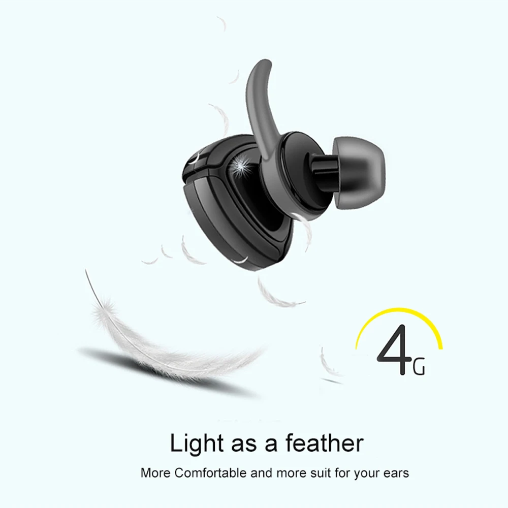 VAORLO Bluetooth гарнитура мини Беспроводные спортивные стерео наушники с шумоподавлением в ухо наушники с микрофоном для телефона Xiaomi