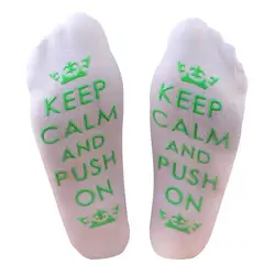 Для женщин Повседневное хлопковые носки унисекс букв длинные носки до лодыжки забавные против скольжения трикотажные носки