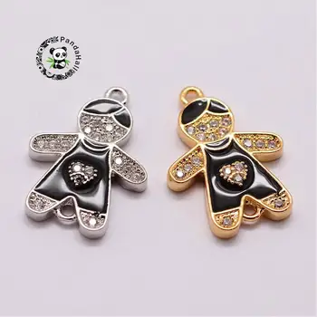 

Environmental Brass Micro Pave Cubic Zirconia Normal Links, Boy, with Enamel, Lead Free & Nickel Free & Cadmium Free, Mixed