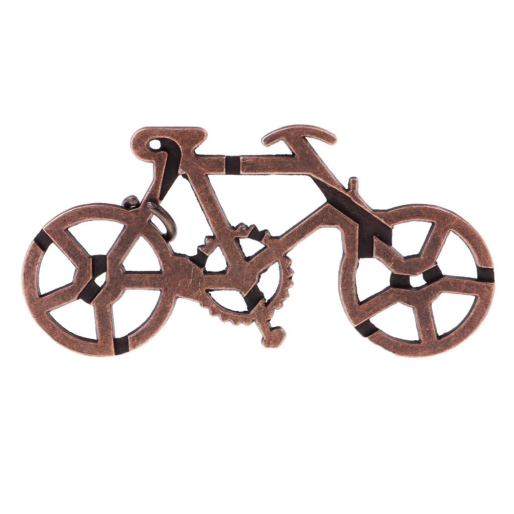 Metal Puzzles Bike Bicycle Shape Lock Puzzle Game IQ Mind Brain Teaser For Adults Child