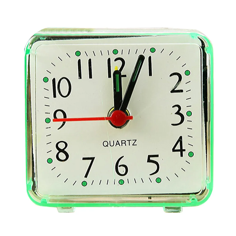 Plastic Alarm Clock Cute Portable Square Small Bed Compact Travel