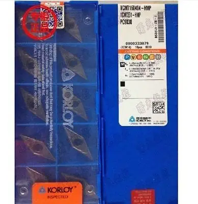 

2PCS NEW KOR+ VCMT160404-HMP PC9030 CNC Carbide Insert 10pcs/1box