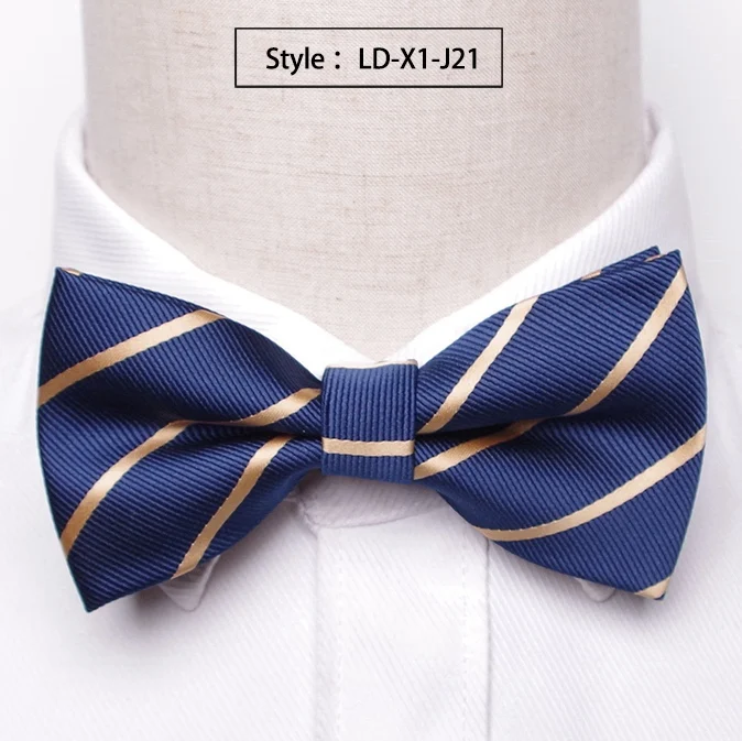 Мужской галстук-бабочка, модный, в полоску, Деловой, Свадебный галстук, мужские вечерние галстуки, жаккардовые галстуки-бабочки для мужчин, подарочные галстуки, аксессуары для рубашек - Цвет: LD-X1-J21
