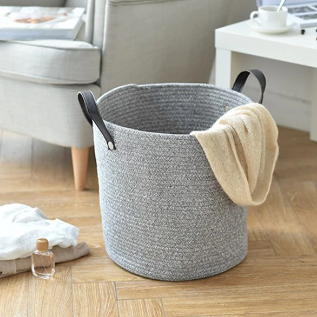 Large Cotton Rope Basket Woven Storage Basket Baby Bins for Diapers Laundry Organization Toys Towels Storage Container