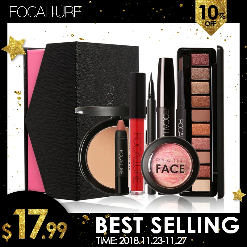 Продажа FOCALLURE 8 шт. ежедневно Применение косметика макияж наборы Make Up Косметика Подарочный набор инструментов для макияжа подарок