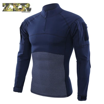 

Army T-Shirt Men Combat Tactical T Shirt Military Style Long Sleeve Outdoor Comfortable Solid Color Tactical T Shirt for Men