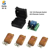 

433MHz Universal Wireless RF Remote Control Switch DC 12V 1 Channel Relay Receiver Module and 433 Mhz 4 Button Remote Controls
