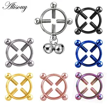 Alisouy для женщин пирсинг груди ногтей Винт колокольчик кулон поддельные соски кольцо ювелирные изделия брелок повседневное украшение из нержавеющей стали