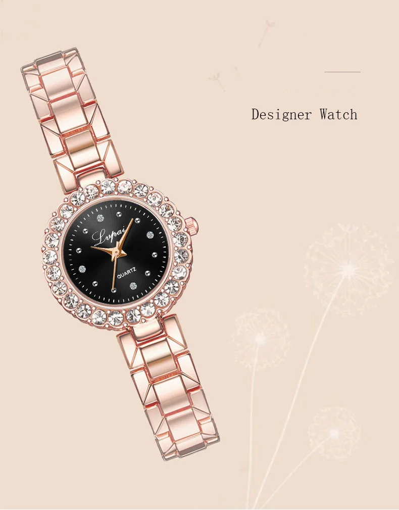 Женские часы, роскошный браслет с кристаллами, набор женских часов, высокое качество, Серебристый стальной ремень, кварцевые часы, браслет, набор для женщин, подарок