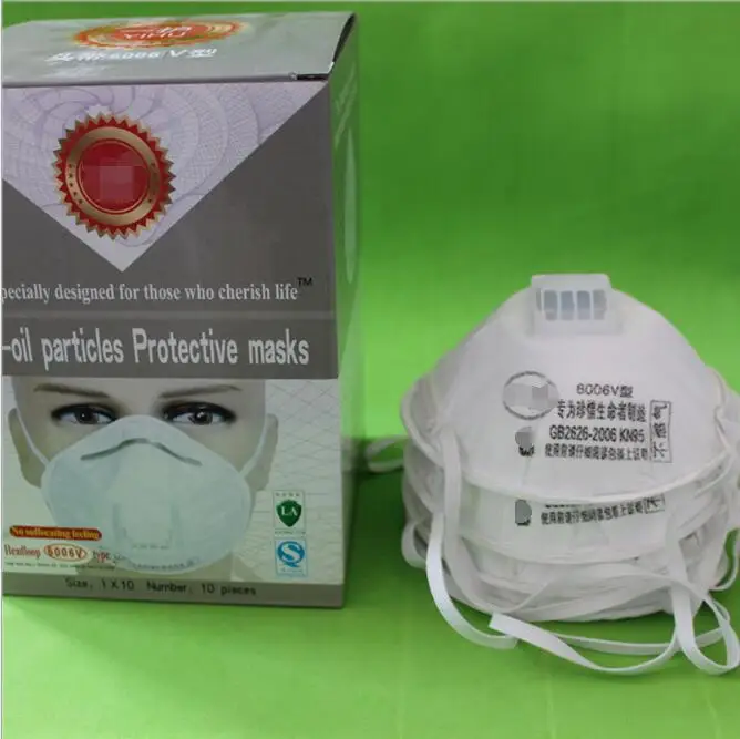 

6006V dust mask Cup type with air valve anti-PM2.5 smog dust mask 10 pieces