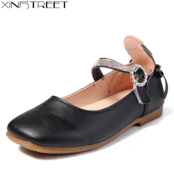 

Xinfstreet Fashion Kids Girls Shoes pu Leather Children Princess Shoes Girls Bling Party chaussure enfant Size 26-36