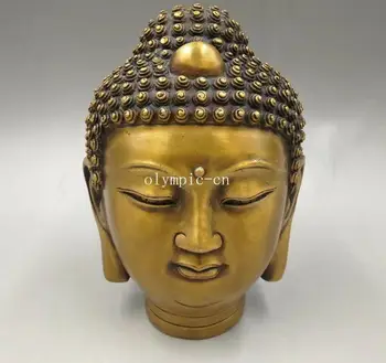 

7'' brass copper buddhism tathagata Sakyamuni buddha head statue