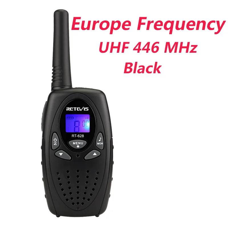 10 шт. 4 цвета RETEVIS RT628 детская рация 0,5 Вт UHF частота Ham Радио коммуникатор A1026 - Цвет: Black Europe