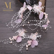 Ободки со стразами, свадебные аксессуары для волос, свадебная Жемчужная Повязка на голову, жемчужная повязка для волос ручной работы, свадебные украшения на голову