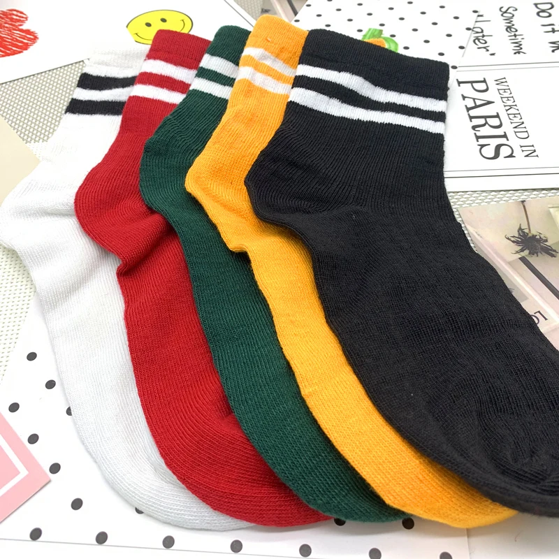 

2019 New Fashion Solid color Stripe Cotton Socks Female Summer Short Socks Slippers Women Casual Soft Socks