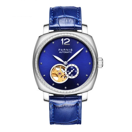 Parnis DIPPER Seriers font b Women b font Leather Watchband Fashion Automatic Mechanical font b Watch