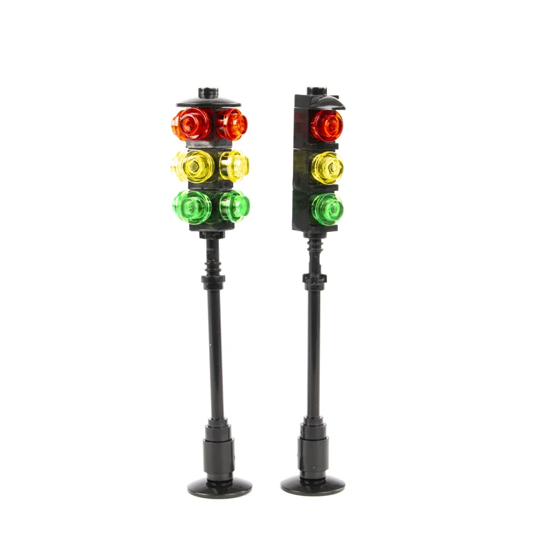MOC City street Traffic Indicator Lights Building Blocks Halloween Bat Lamp Vintage Park Street Light Model Parts Bricks Toys 5