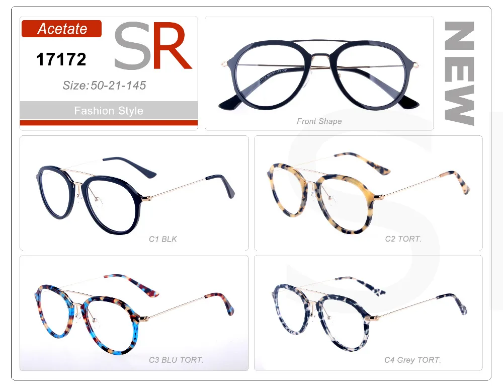 

Оптовая продажа мужских и женских винтажных оправ из ацетата Eye wonder, круглые оправы для очков в стиле ретро с двойной перемычкой