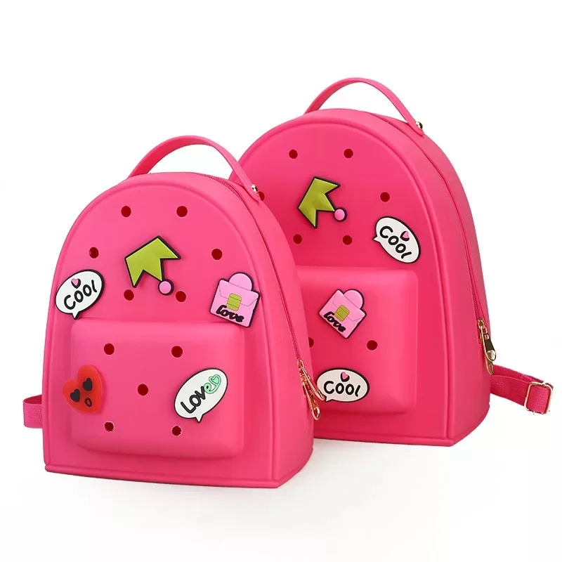 Карамельный цвет желе рюкзак мультфильм Граффити дизайнерские женские рюкзаки для девочек-подростков милые детские школьные сумки - Цвет: Big size