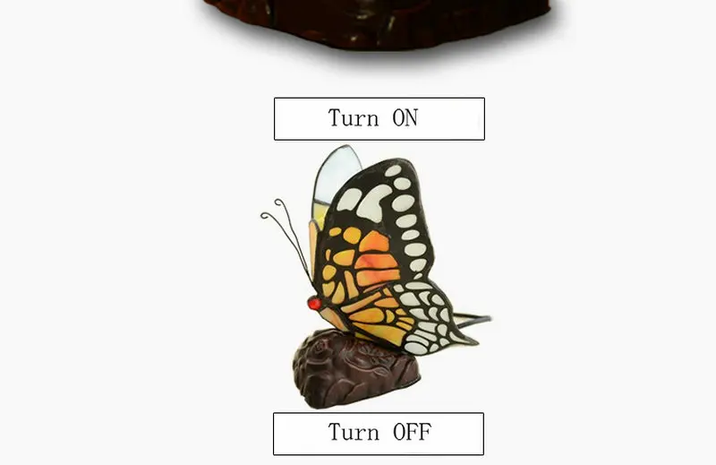 Artpad пятнистости Стекло Тиффани лампы-бабочки с нами/ЕС Plug в E27 Спальня прикроватной тумбочке светодиодные светильники-бабочки для Таблица