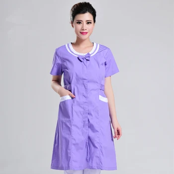 

2017 Fashion New Design Summer Spa Beauty Uniforms Hospital Guide Nurse Clothes Short Sleeve Medical Workwear Nurses Dress